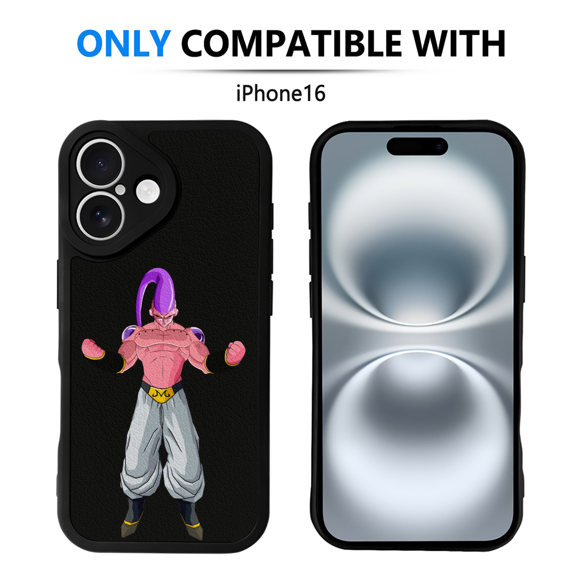 （画像用） ドラゴンボール 魔人ブウ DRAGON BALL Majin Buu 【iPhone 16シリーズ対応】シリコンスマホケース（レザー調） 材質：シリコン